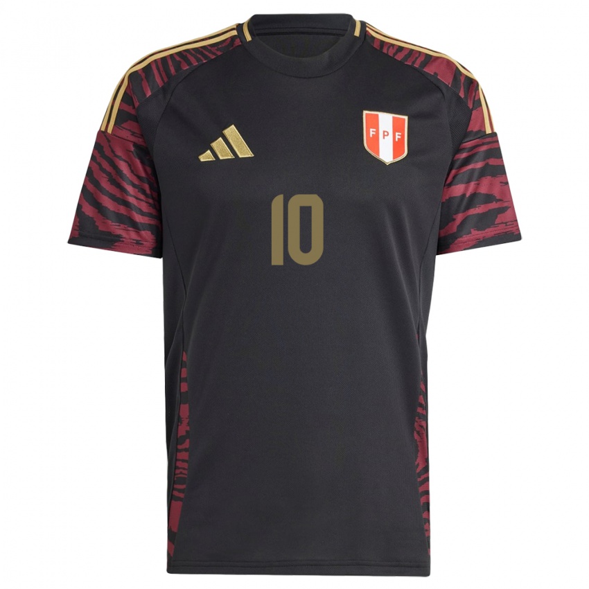 Herren Peru Thiago Salinas #10 Schwarz Auswärtstrikot Trikot 24-26 T-Shirt Österreich