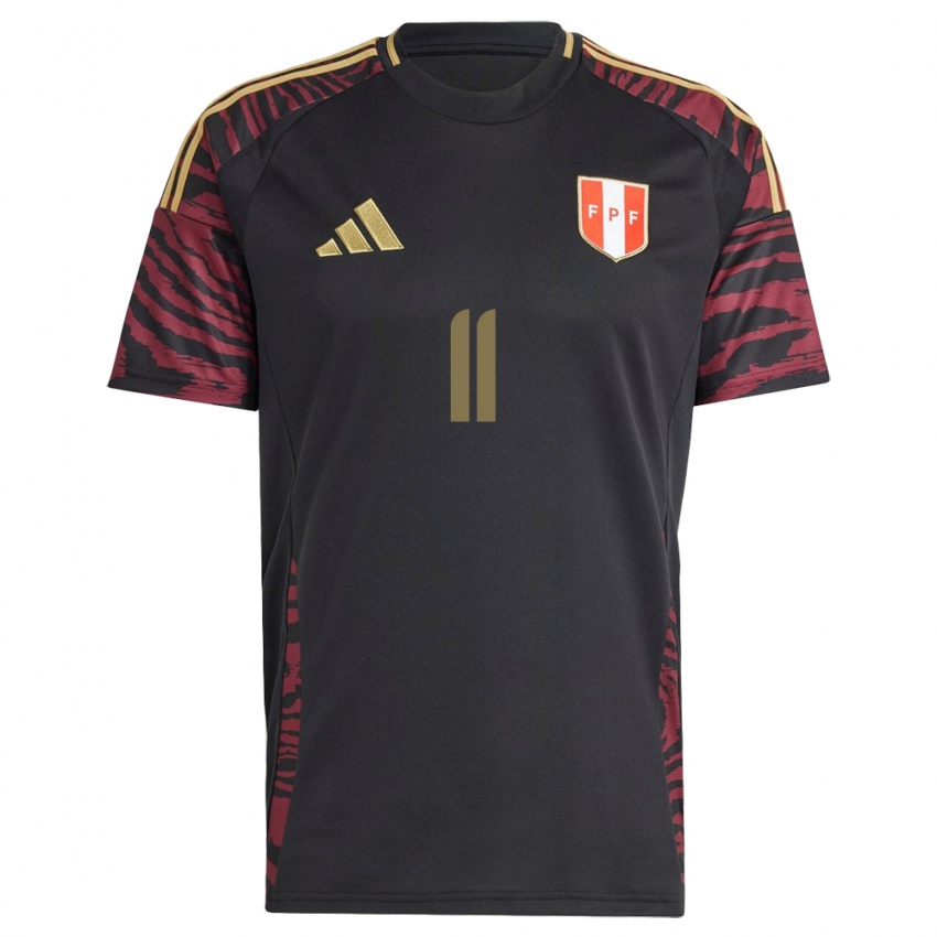 Herren Peru Yomira Tacilla #11 Schwarz Auswärtstrikot Trikot 24-26 T-Shirt Österreich