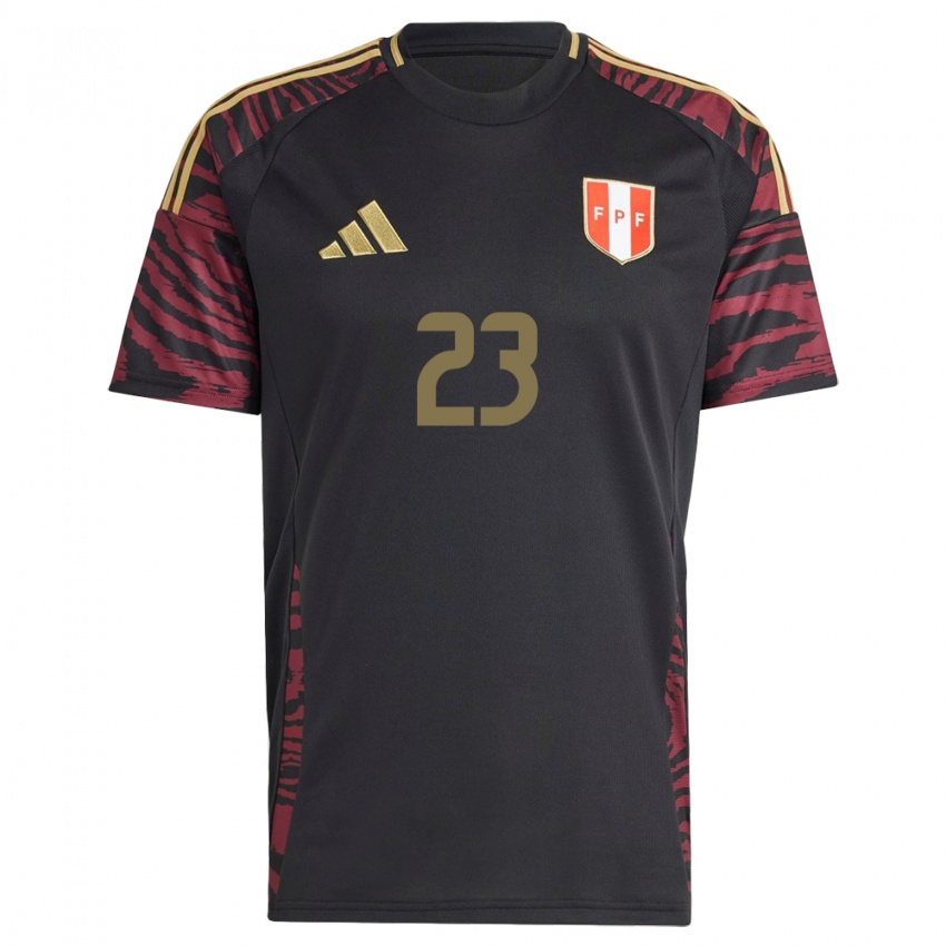 Herren Peru Valentino Delgado #23 Schwarz Auswärtstrikot Trikot 24-26 T-Shirt Österreich