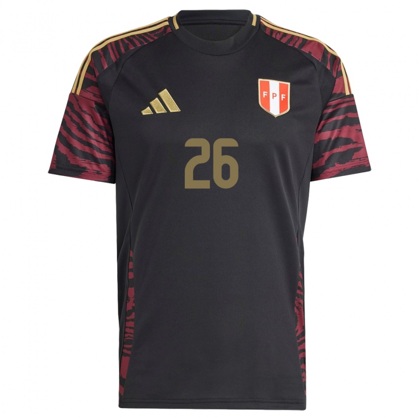 Herren Peru Franco Zanelatto #26 Schwarz Auswärtstrikot Trikot 24-26 T-Shirt Österreich