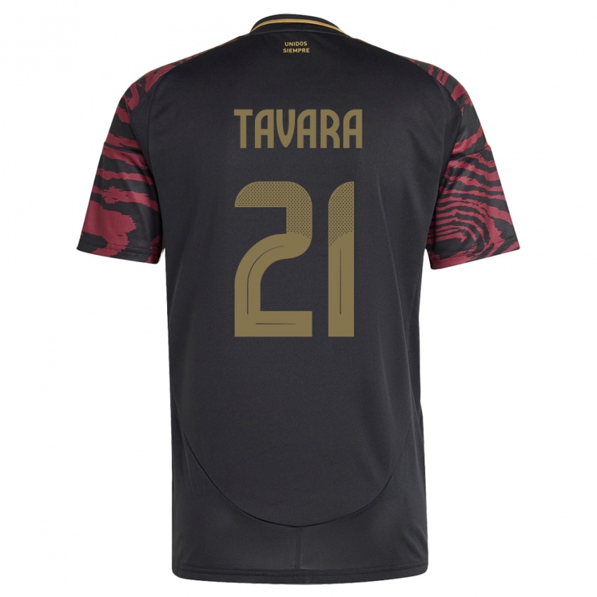 Herren Peru Martín Távara #21 Schwarz Auswärtstrikot Trikot 24-26 T-Shirt Österreich