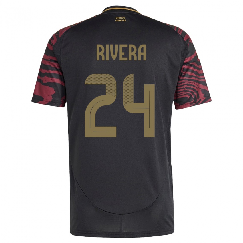 Herren Peru José Rivera #24 Schwarz Auswärtstrikot Trikot 24-26 T-Shirt Österreich