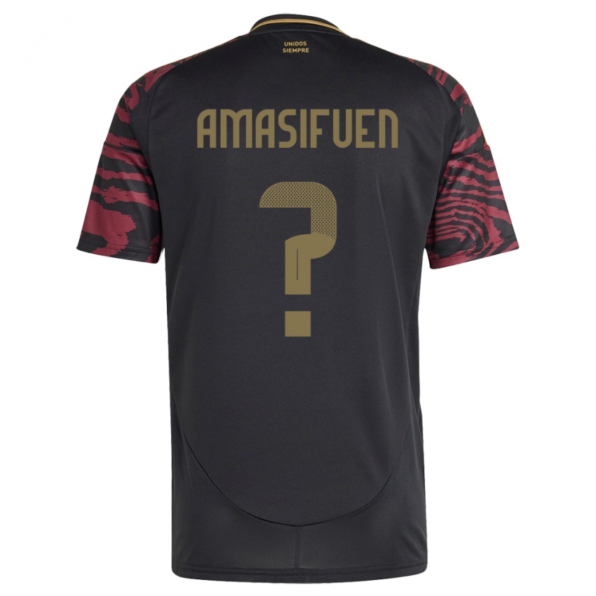 Herren Peru Nicolás Amasifuén #0 Schwarz Auswärtstrikot Trikot 24-26 T-Shirt Österreich