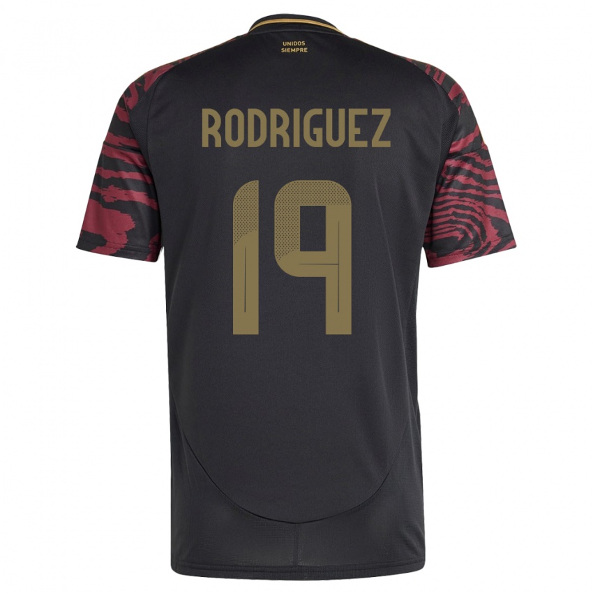 Herren Peru Mateo Rodríguez #19 Schwarz Auswärtstrikot Trikot 24-26 T-Shirt Österreich