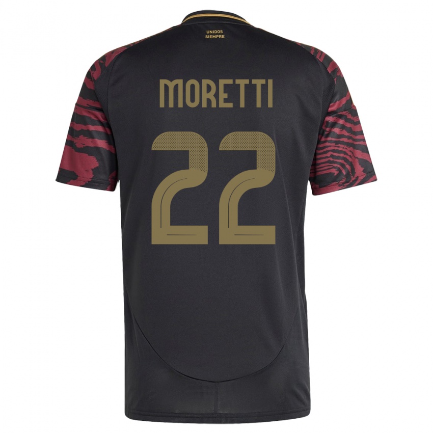 Herren Peru Jair Moretti #22 Schwarz Auswärtstrikot Trikot 24-26 T-Shirt Österreich