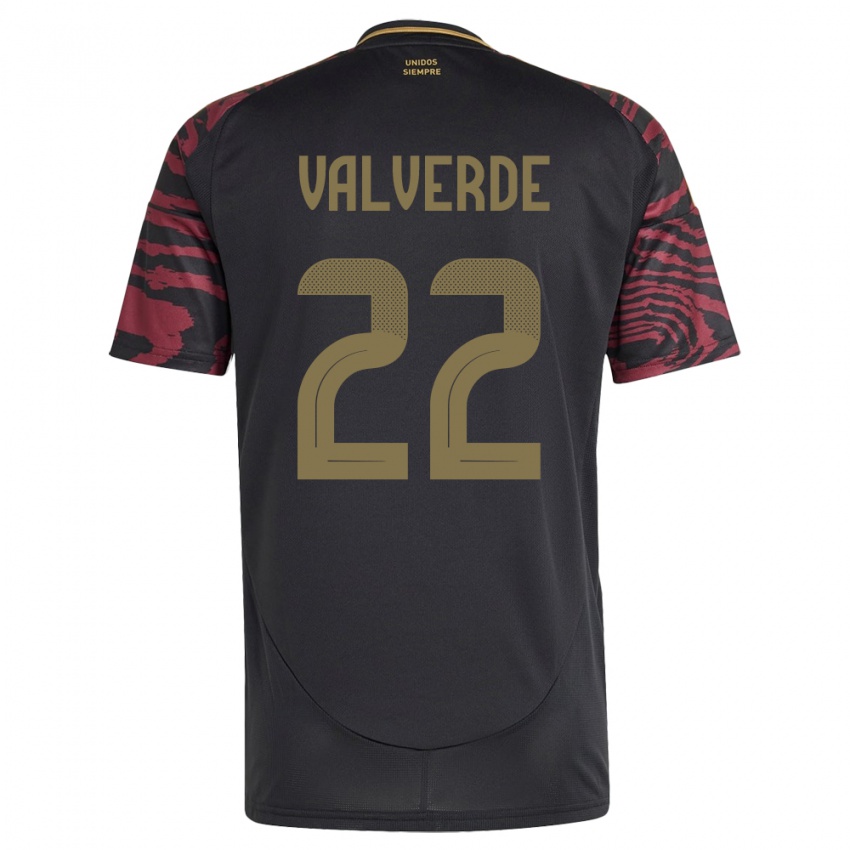 Herren Peru Malena Valverde #22 Schwarz Auswärtstrikot Trikot 24-26 T-Shirt Österreich