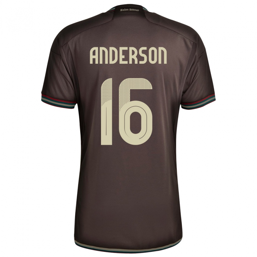 Herren Jamaika Karoy Anderson #16 Nachtbraun Auswärtstrikot Trikot 24-26 T-Shirt Österreich