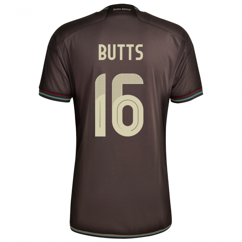 Herren Jamaika Njeri Butts #16 Nachtbraun Auswärtstrikot Trikot 24-26 T-Shirt Österreich