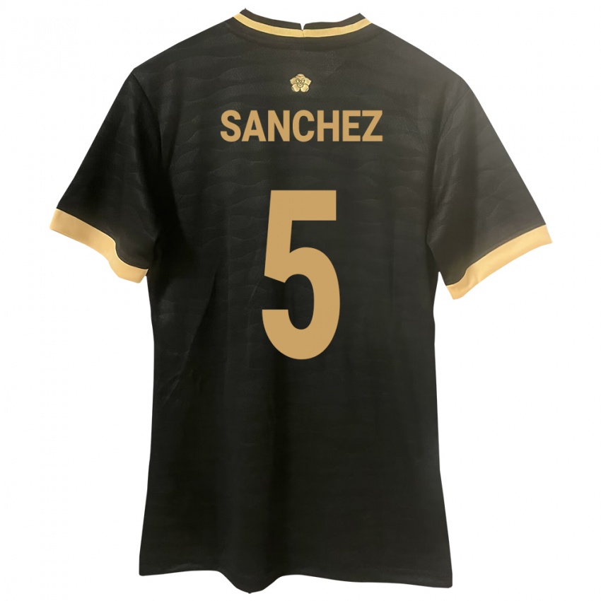 Herren Panama Leydis Sánchez #5 Schwarz Auswärtstrikot Trikot 24-26 T-Shirt Österreich
