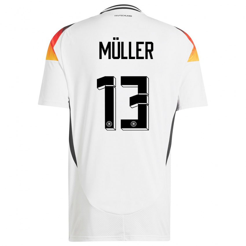 Damen Deutschland Thomas Muller #13 Weiß Heimtrikot Trikot 24-26 T-Shirt Österreich