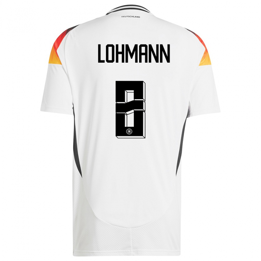 Damen Deutschland Sydney Lohmann #8 Weiß Heimtrikot Trikot 24-26 T-Shirt Österreich