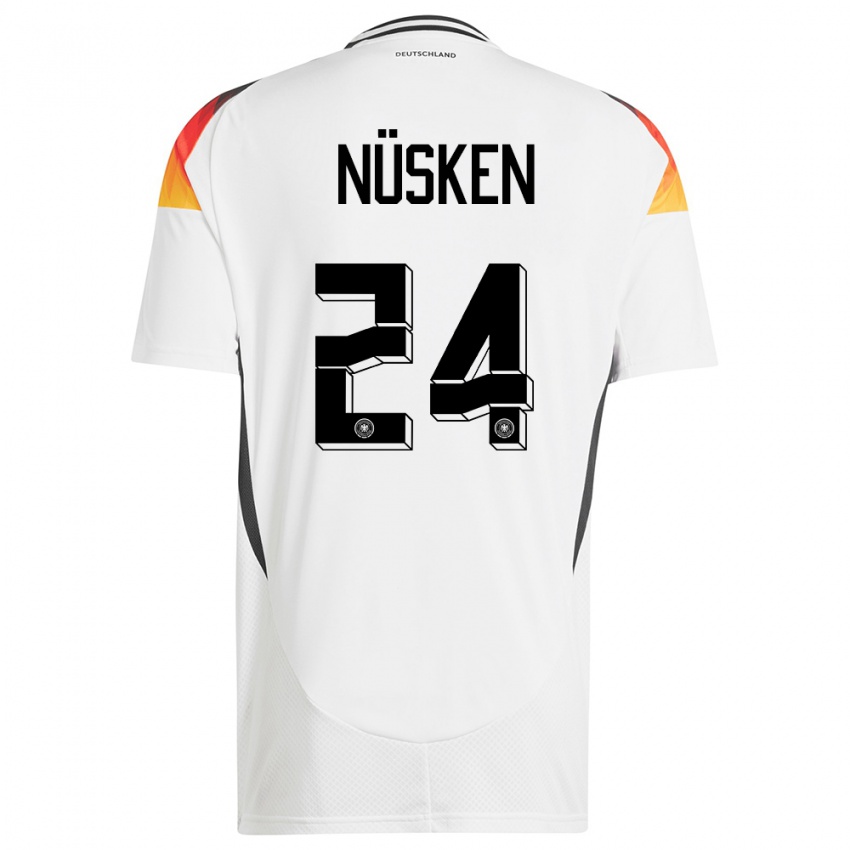 Damen Deutschland Sjoeke Nusken #24 Weiß Heimtrikot Trikot 24-26 T-Shirt Österreich