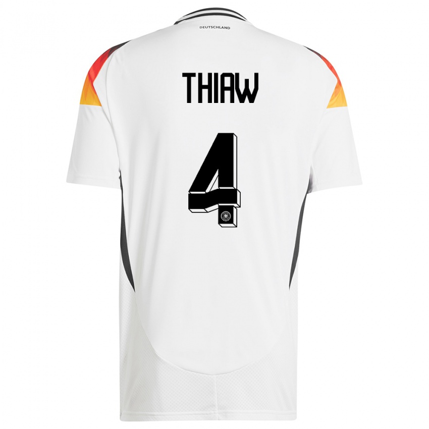 Damen Deutschland Malick Thiaw #4 Weiß Heimtrikot Trikot 24-26 T-Shirt Österreich