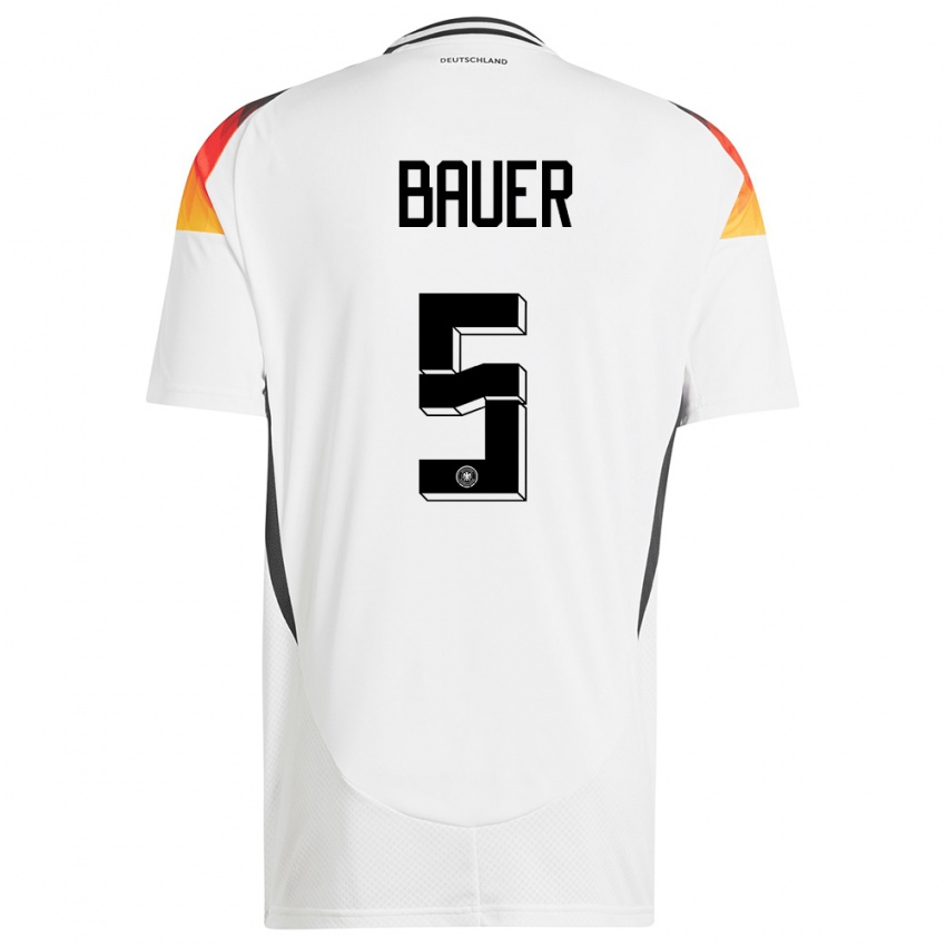 Damen Deutschland Maximilian Bauer #5 Weiß Heimtrikot Trikot 24-26 T-Shirt Österreich