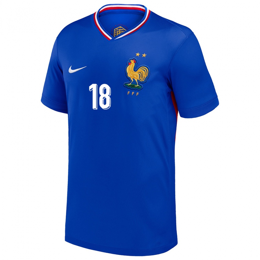 Damen Frankreich Georginio Rutter #18 Blau Heimtrikot Trikot 24-26 T-Shirt Österreich