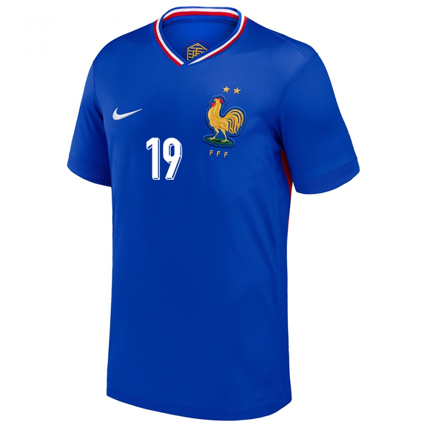 Damen Frankreich Khephren Thuram #19 Blau Heimtrikot Trikot 24-26 T-Shirt Österreich