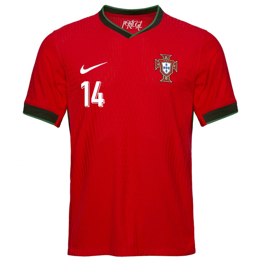 Damen Portugal Guilherme Gaspar #14 Rot Heimtrikot Trikot 24-26 T-Shirt Österreich