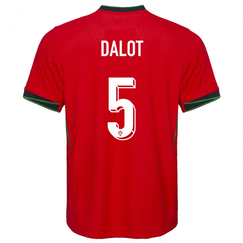 Damen Portugal Diogo Dalot #5 Rot Heimtrikot Trikot 24-26 T-Shirt Österreich