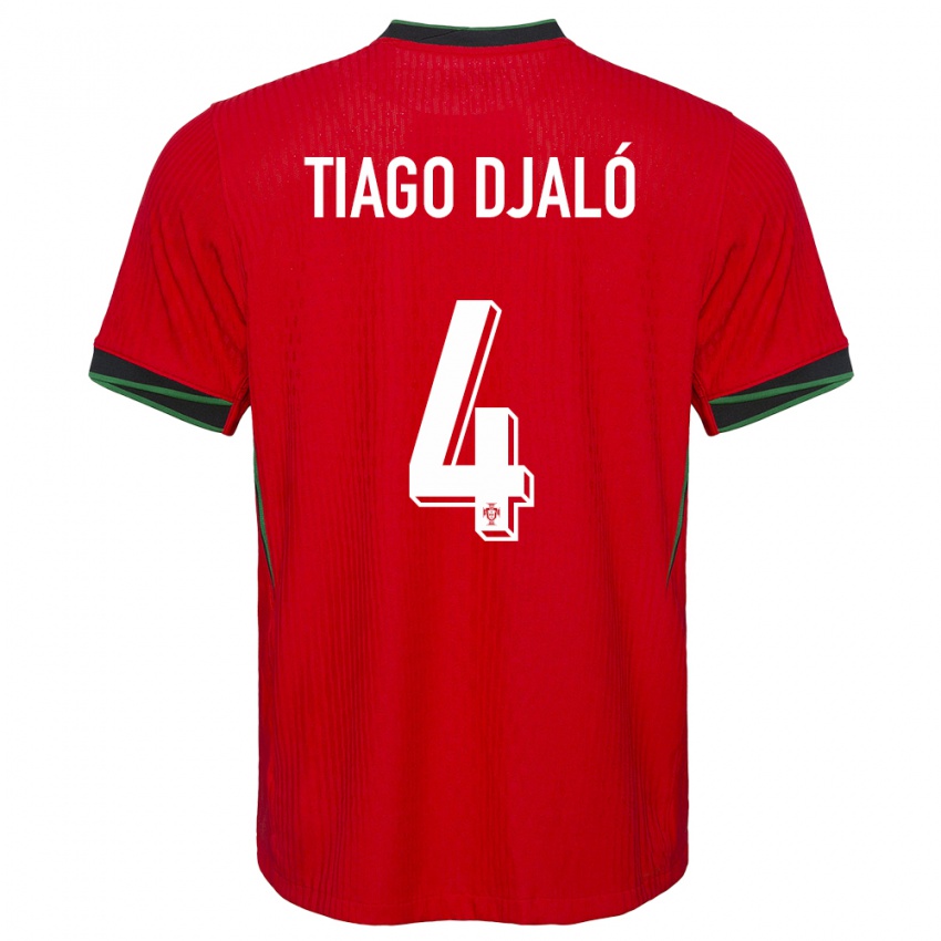 Damen Portugal Tiago Djalo #4 Rot Heimtrikot Trikot 24-26 T-Shirt Österreich