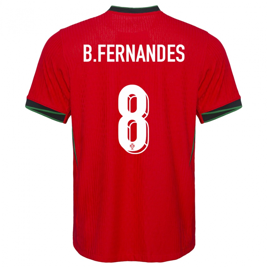 Damen Portugal Bruno Fernandes #8 Rot Heimtrikot Trikot 24-26 T-Shirt Österreich