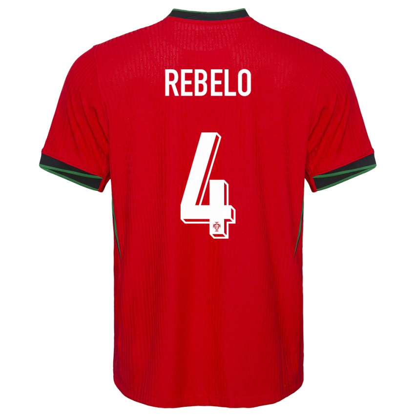 Damen Portugal Silvia Rebelo #4 Rot Heimtrikot Trikot 24-26 T-Shirt Österreich