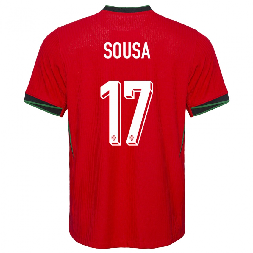 Damen Portugal Vasco Sousa #17 Rot Heimtrikot Trikot 24-26 T-Shirt Österreich