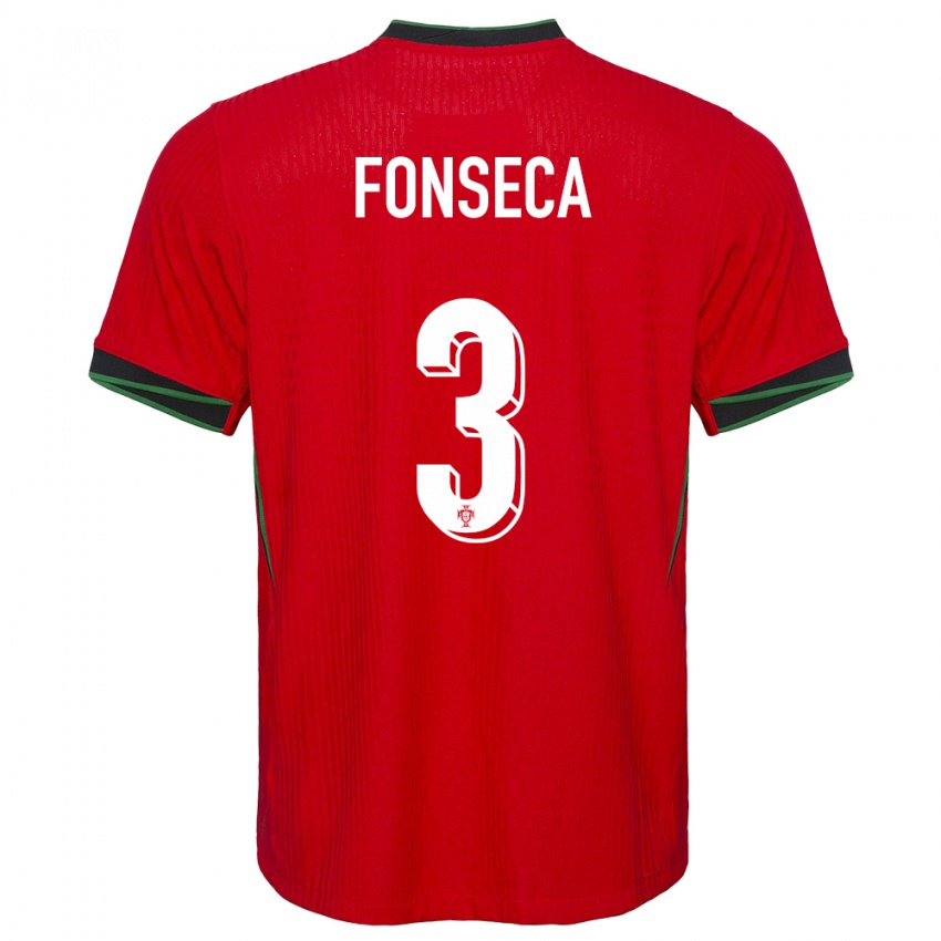 Damen Portugal Joao Fonseca #3 Rot Heimtrikot Trikot 24-26 T-Shirt Österreich