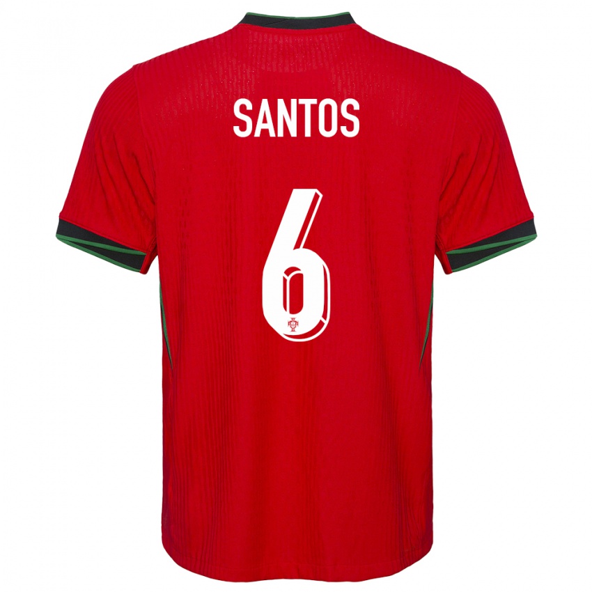 Damen Portugal Vasco Santos #6 Rot Heimtrikot Trikot 24-26 T-Shirt Österreich