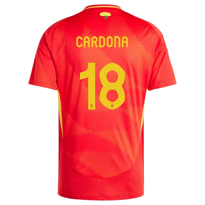 Damen Spanien Marta Cardona #18 Rot Heimtrikot Trikot 24-26 T-Shirt Österreich