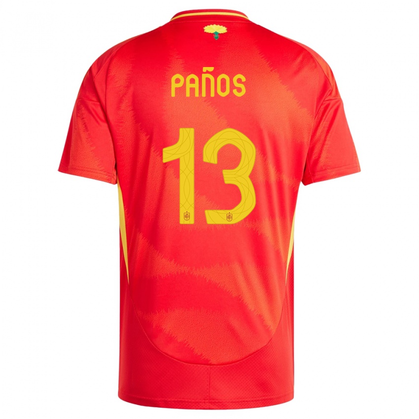 Damen Spanien Sandra Panos #13 Rot Heimtrikot Trikot 24-26 T-Shirt Österreich