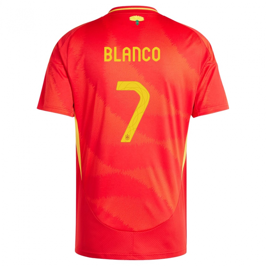 Damen Spanien Fabio Blanco #7 Rot Heimtrikot Trikot 24-26 T-Shirt Österreich