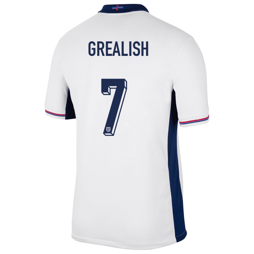 Damen England Jack Grealish #7 Weiß Heimtrikot Trikot 24-26 T-Shirt Österreich