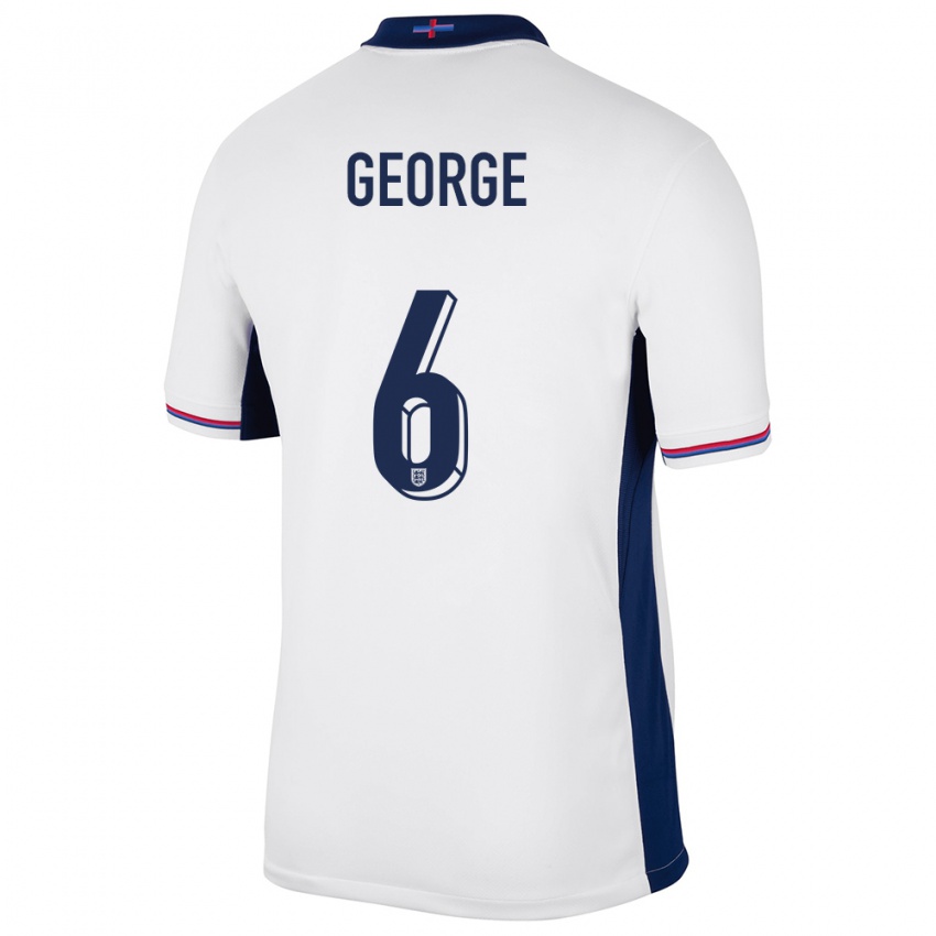 Damen England Gabby George #6 Weiß Heimtrikot Trikot 24-26 T-Shirt Österreich