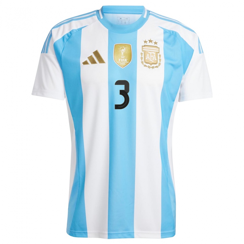 Damen Argentinien Julian Aude #3 Weiß Blau Heimtrikot Trikot 24-26 T-Shirt Österreich