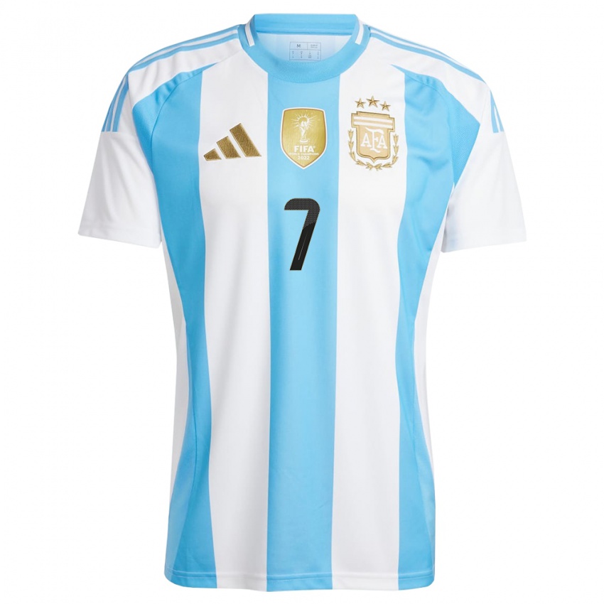Damen Argentinien Mateo Sanabria #7 Weiß Blau Heimtrikot Trikot 24-26 T-Shirt Österreich