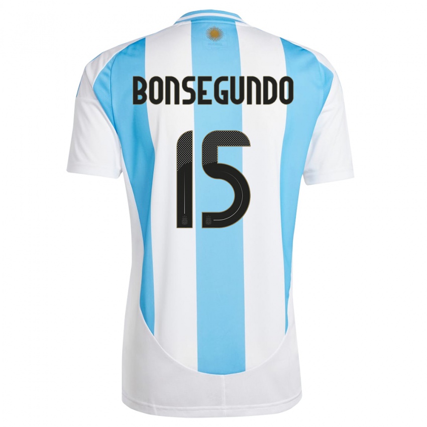 Damen Argentinien Florencia Bonsegundo #15 Weiß Blau Heimtrikot Trikot 24-26 T-Shirt Österreich