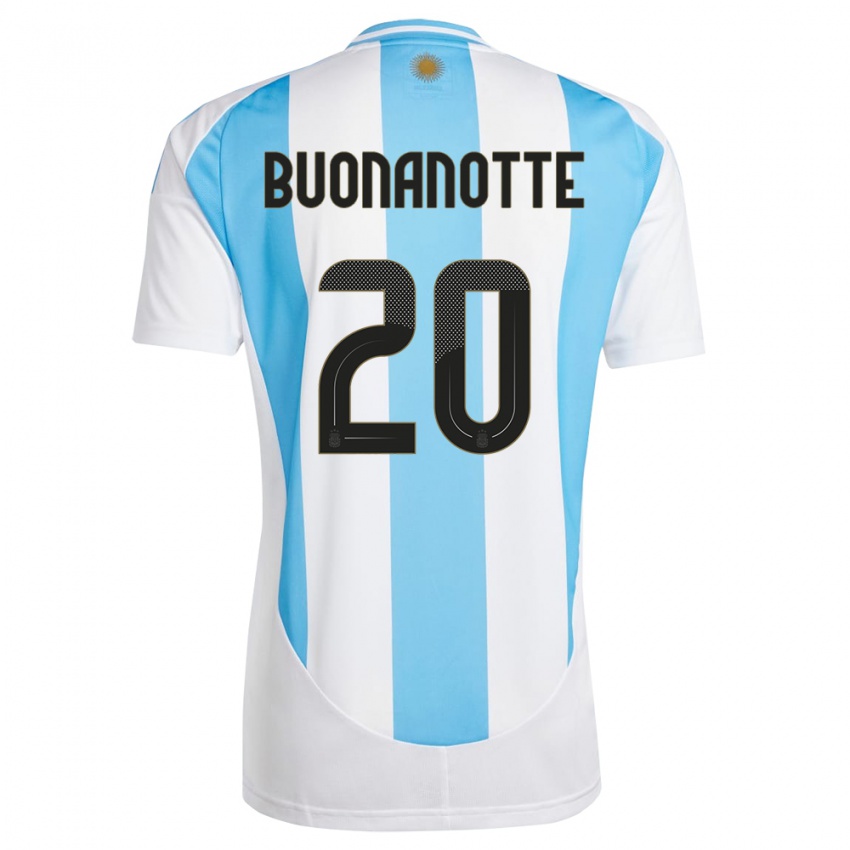 Damen Argentinien Facundo Buonanotte #20 Weiß Blau Heimtrikot Trikot 24-26 T-Shirt Österreich