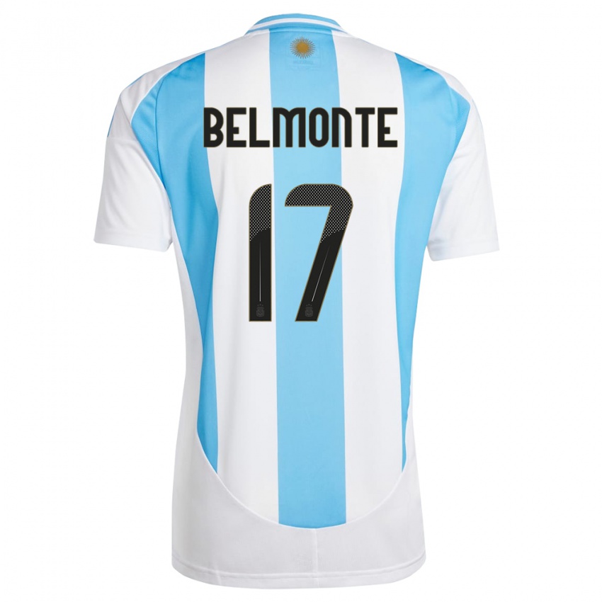 Damen Argentinien Tomas Belmonte #17 Weiß Blau Heimtrikot Trikot 24-26 T-Shirt Österreich