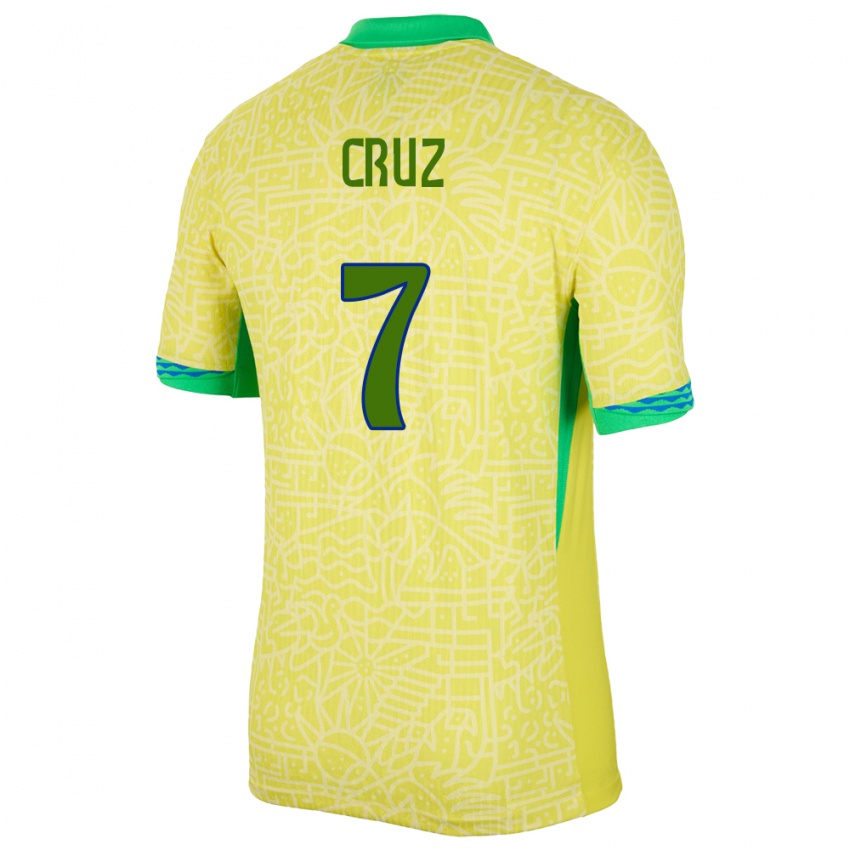 Damen Brasilien Joao Cruz #7 Gelb Heimtrikot Trikot 24-26 T-Shirt Österreich