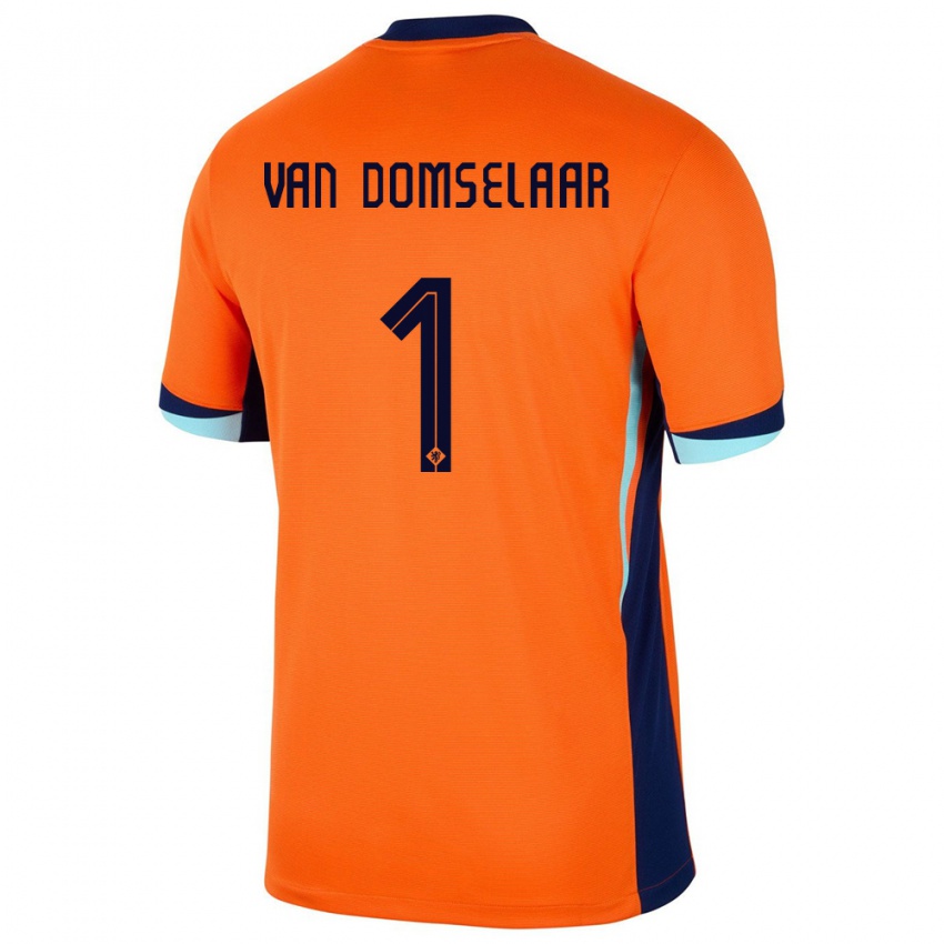 Damen Niederlande Daphne Van Domselaar #1 Orange Heimtrikot Trikot 24-26 T-Shirt Österreich