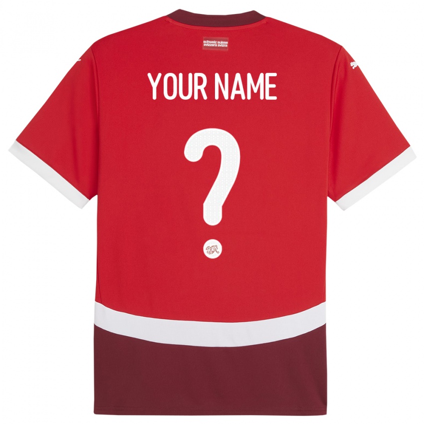 Damen Schweiz Ihren Namen #0 Rot Heimtrikot Trikot 24-26 T-Shirt Österreich