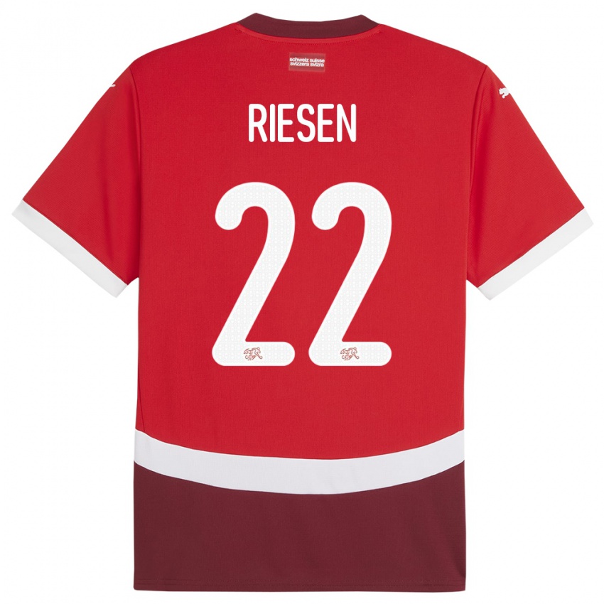 Damen Schweiz Nadine Riesen #22 Rot Heimtrikot Trikot 24-26 T-Shirt Österreich