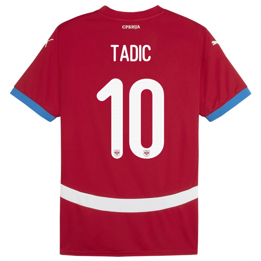 Damen Serbien Dusan Tadic #10 Rot Heimtrikot Trikot 24-26 T-Shirt Österreich