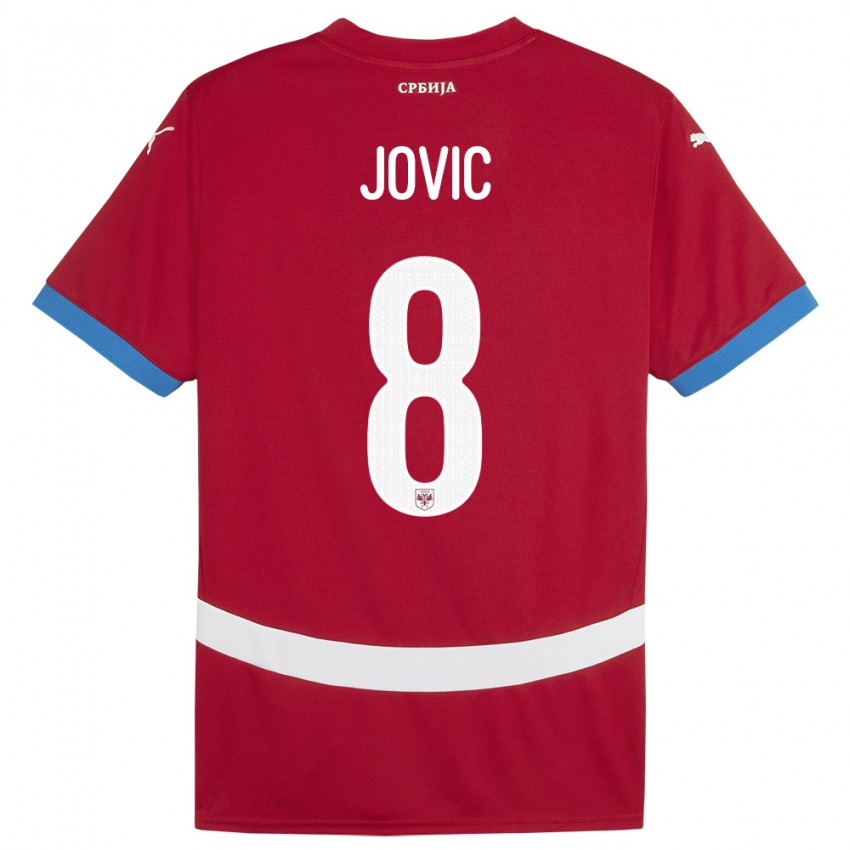 Damen Serbien Luka Jovic #8 Rot Heimtrikot Trikot 24-26 T-Shirt Österreich