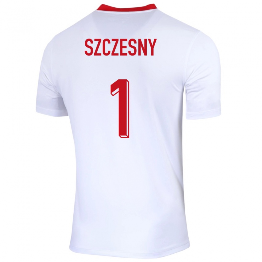 Damen Polen Wojciech Szczesny #1 Weiß Heimtrikot Trikot 24-26 T-Shirt Österreich