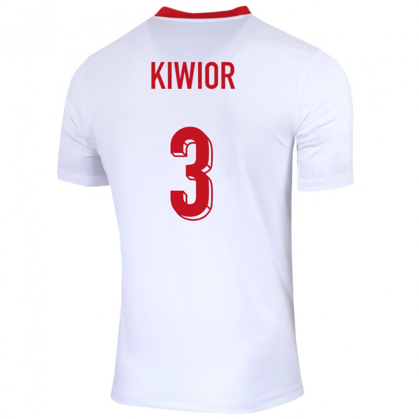 Damen Polen Jakub Kiwior #3 Weiß Heimtrikot Trikot 24-26 T-Shirt Österreich