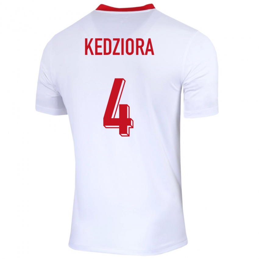 Damen Polen Tomasz Kedziora #4 Weiß Heimtrikot Trikot 24-26 T-Shirt Österreich