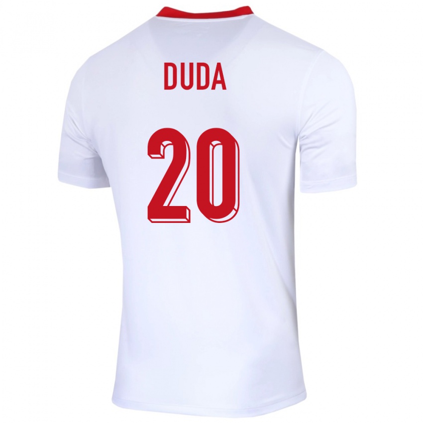 Damen Polen Kacper Duda #20 Weiß Heimtrikot Trikot 24-26 T-Shirt Österreich