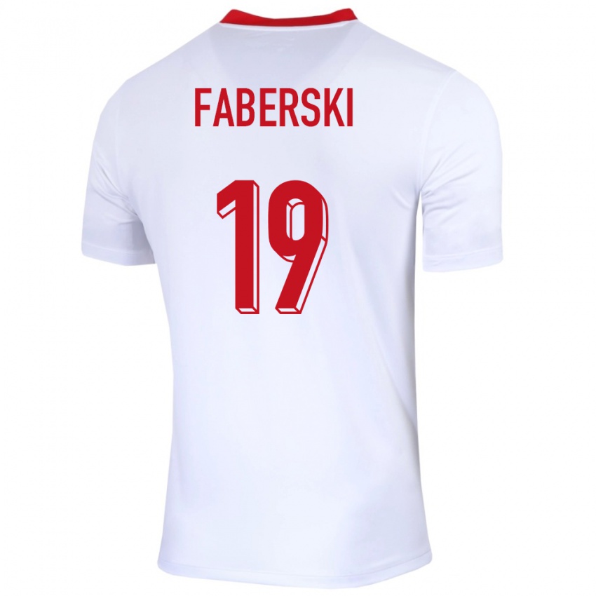 Damen Polen Jan Faberski #19 Weiß Heimtrikot Trikot 24-26 T-Shirt Österreich