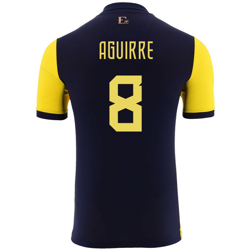 Damen Ecuador Marthina Aguirre #8 Gelb Heimtrikot Trikot 24-26 T-Shirt Österreich